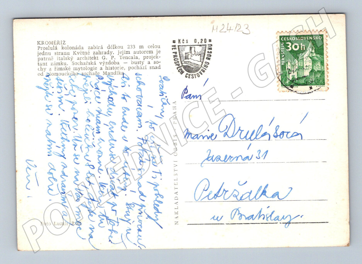 Pohlednice Kroměříž zámecká kolonáda 1959 (M24123)