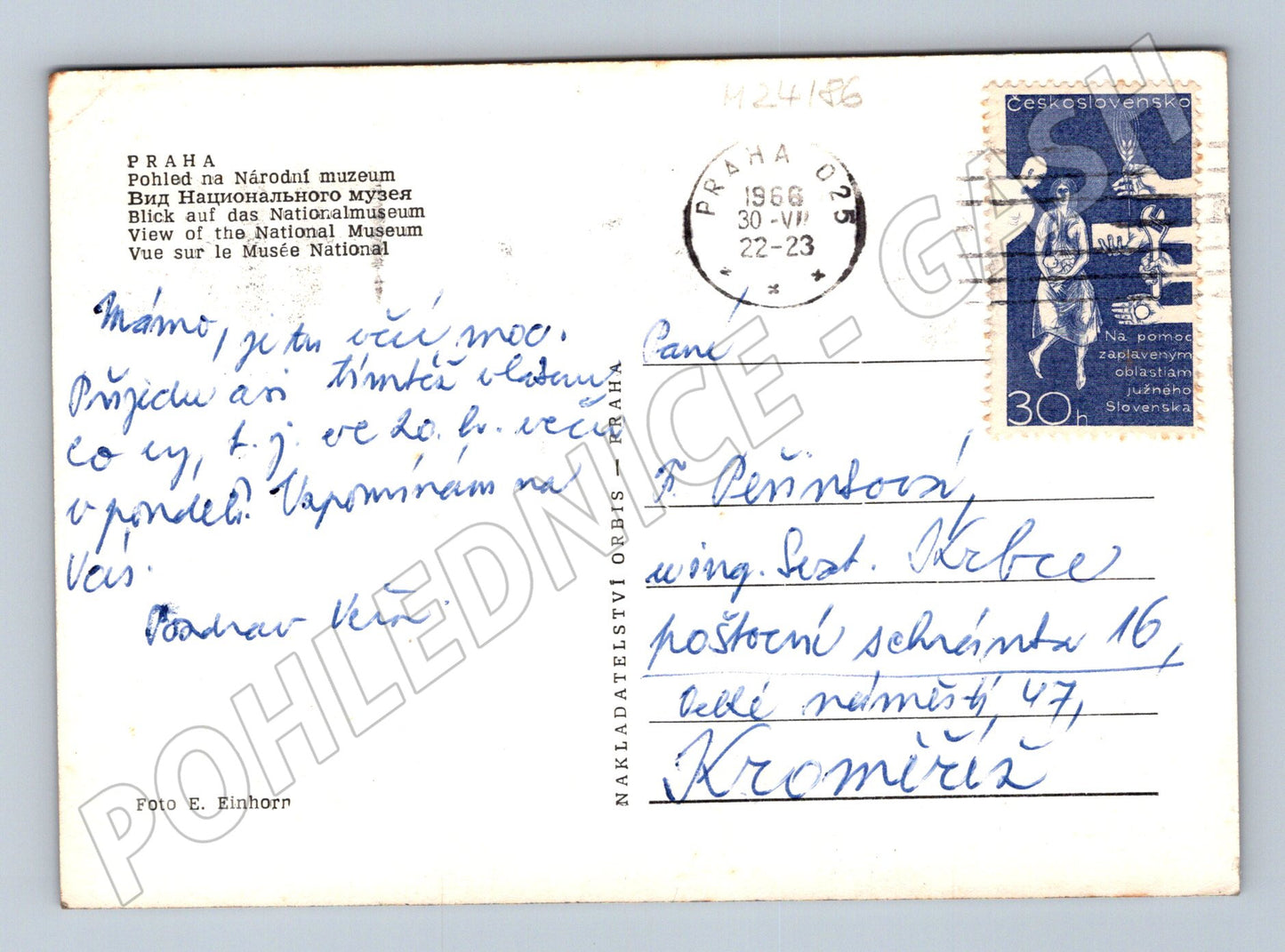Pohlednice Praha Národní muzeum auta 1966 (M24186)