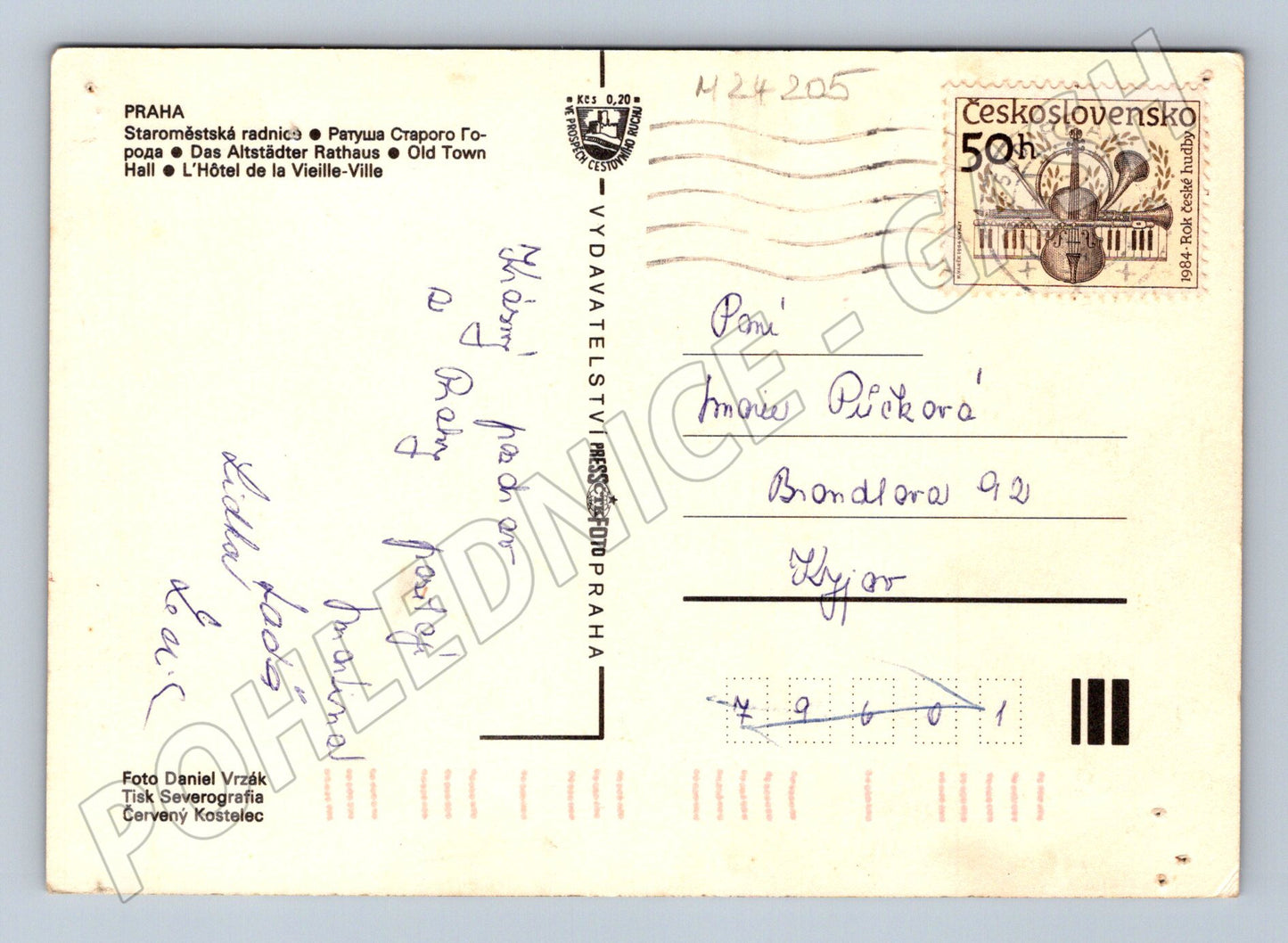 Pohlednice Praha Staroměstské náměstí Orloj 1984 (M24205)