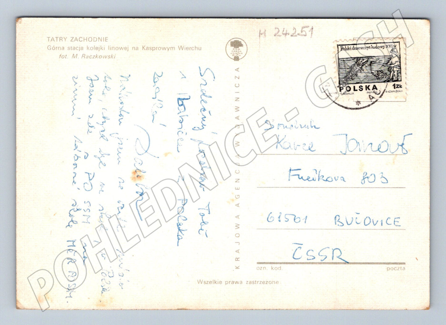 Pohlednice Polsko Kasprowy Wierch lanovka (M24251)