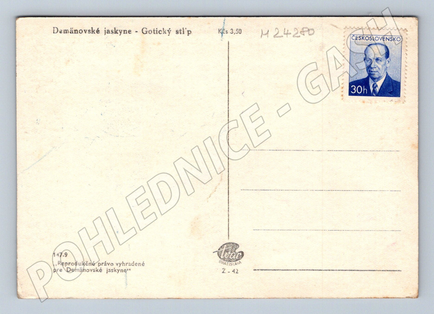Pohlednice Slovensko Demänovské jaskyne Gotický stl p (M24280)