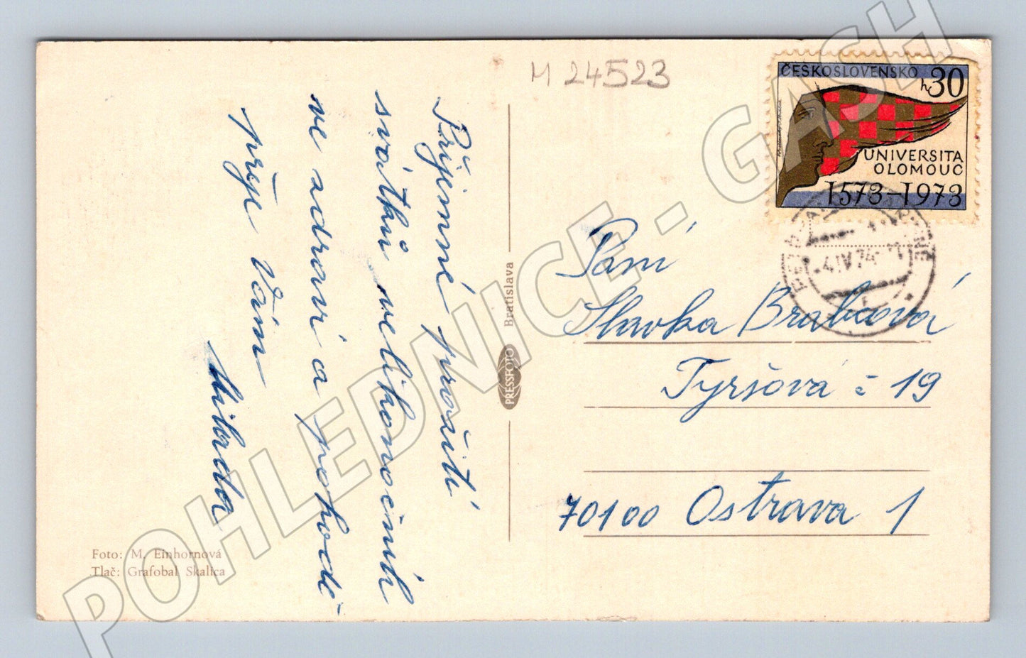 Pohlednice Československo Velikonoční vejce a kočičky 1973 (M24523)