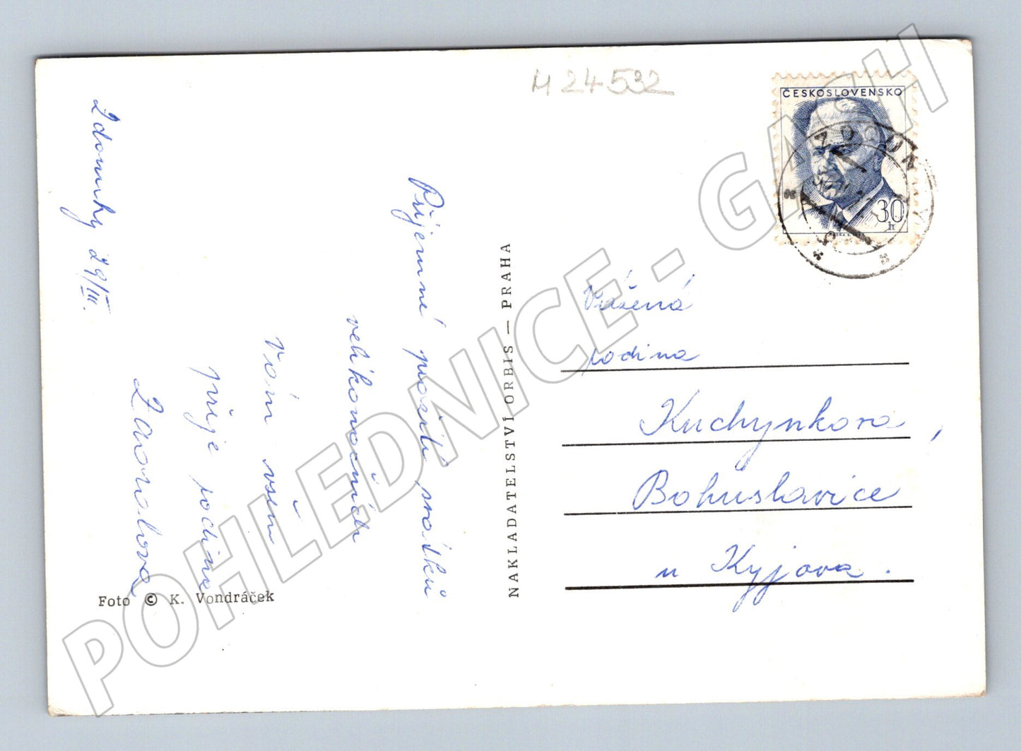 Pohlednice velikonoční zajíc kočičky cca 1960 (M24532)