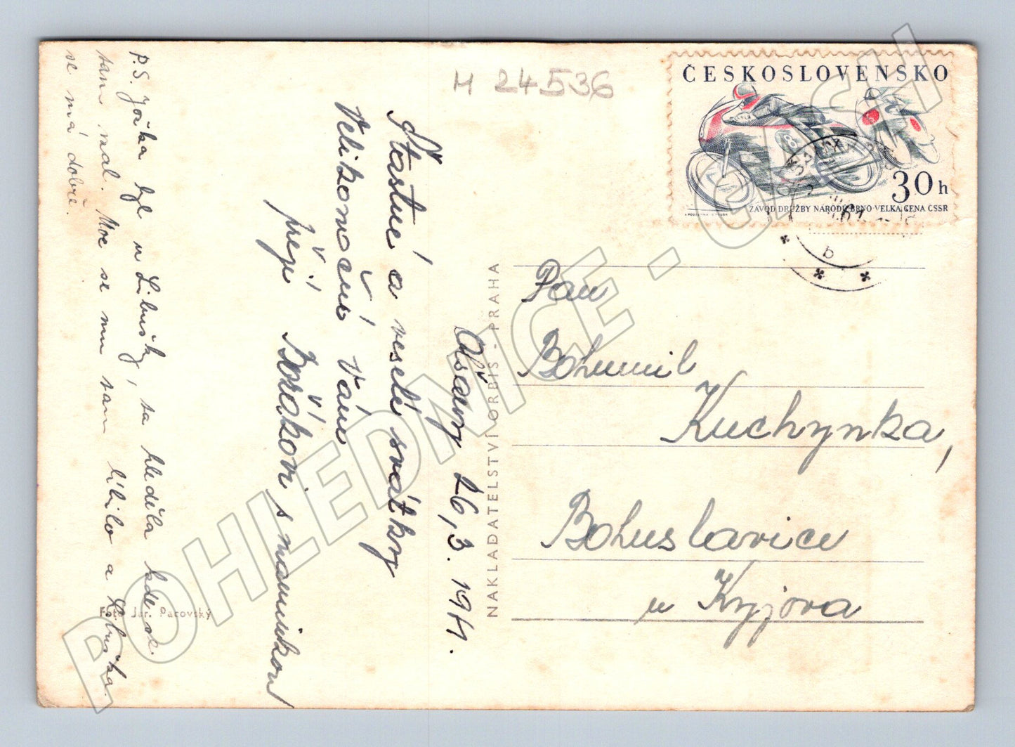 Pohlednice pasoucí se ovce Veselé velikonoce 1947 (M24536)