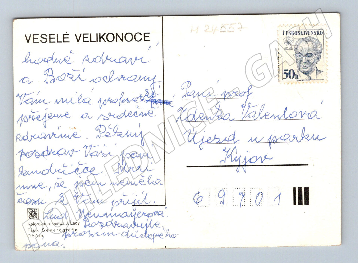 Pohlednice Československo Velikonoce Jos. Lada 1946 (M24557)