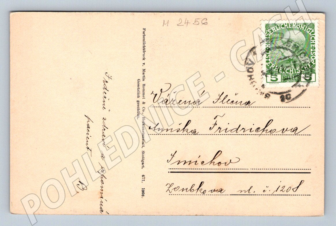 Květinová malba v květináči 1908 etnografie (M2456)