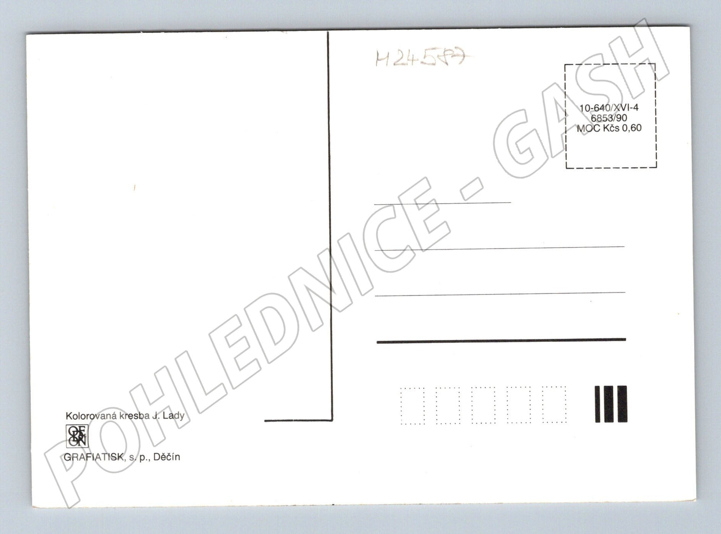 Pohlednice kresba J. Lady lidová scéna (M24587)