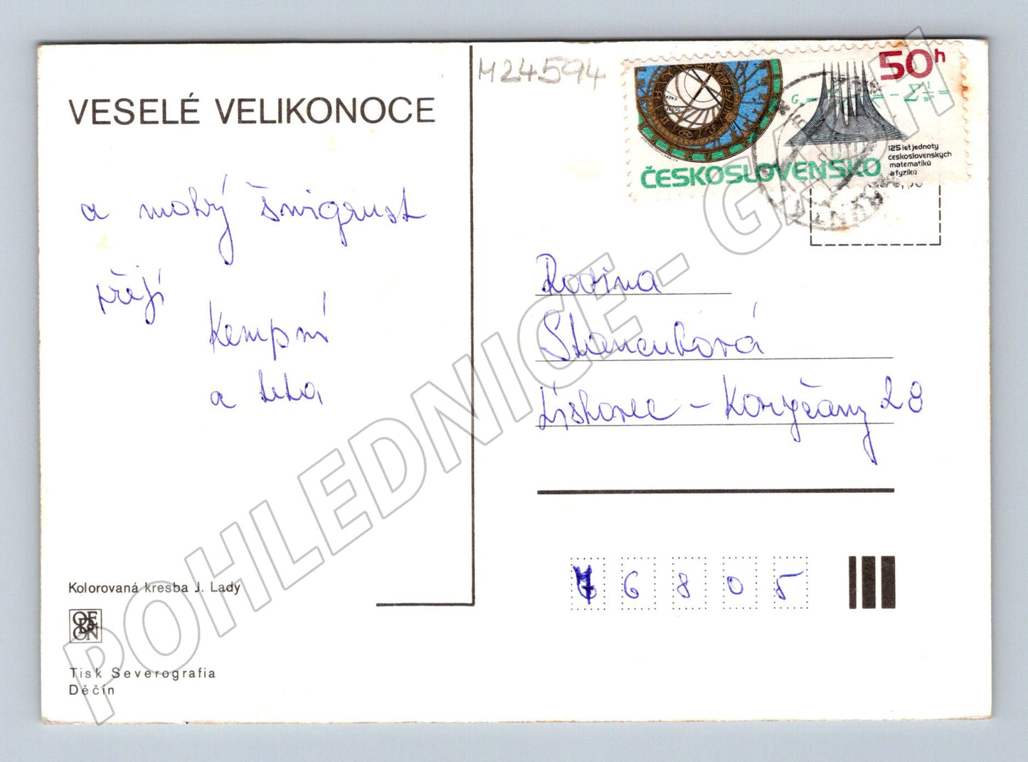 Pohlednice Josef Lada Velikonoční motiv 1966 (M24594)