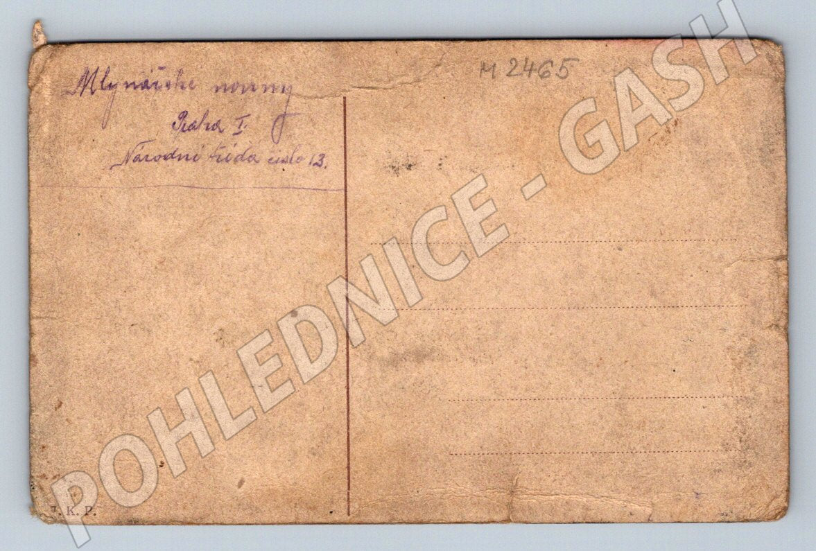 Romantic RU postcard with RU-Hungary stamps (M2465)