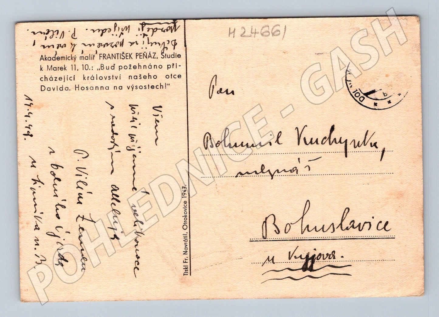 Pohlednice náboženský motiv František Peňáz 1949 (M24661)