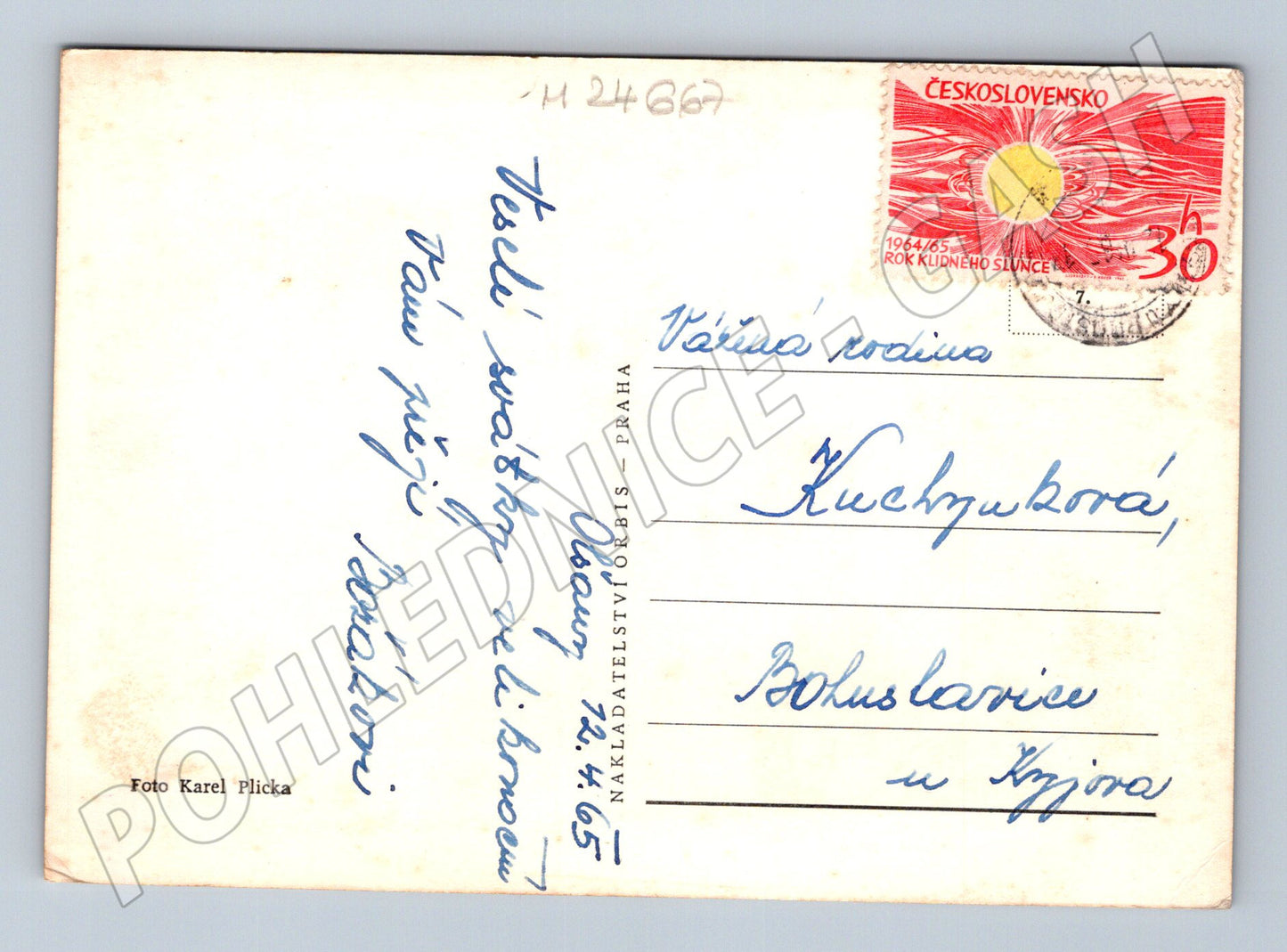 Pohlednice muži v kroji Velikonoce 1965 (M24667)