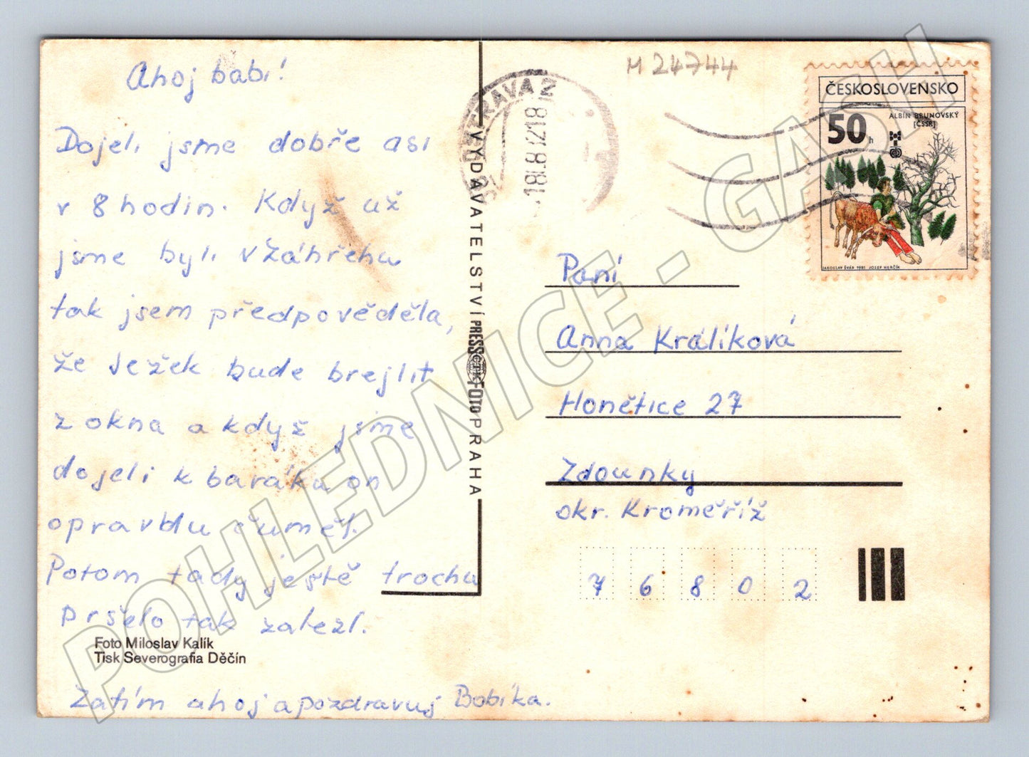 Pohlednice Slunečnice 1978 (M24744)