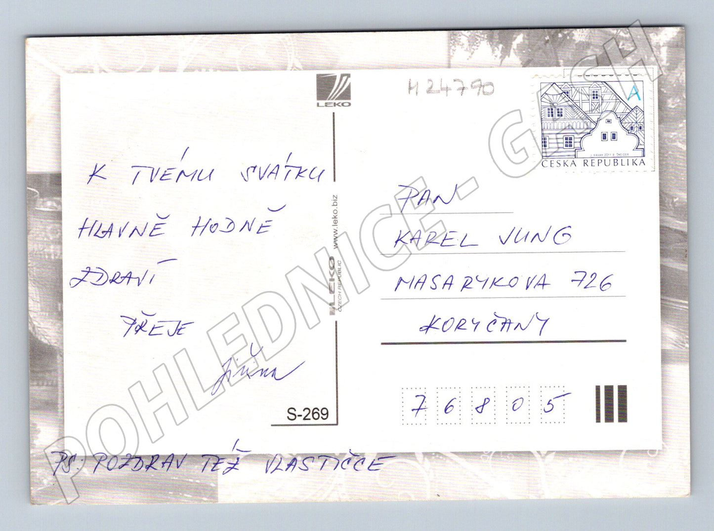 Pohlednice Všechno nejlepší stůl s květinami 2005 (M24790)