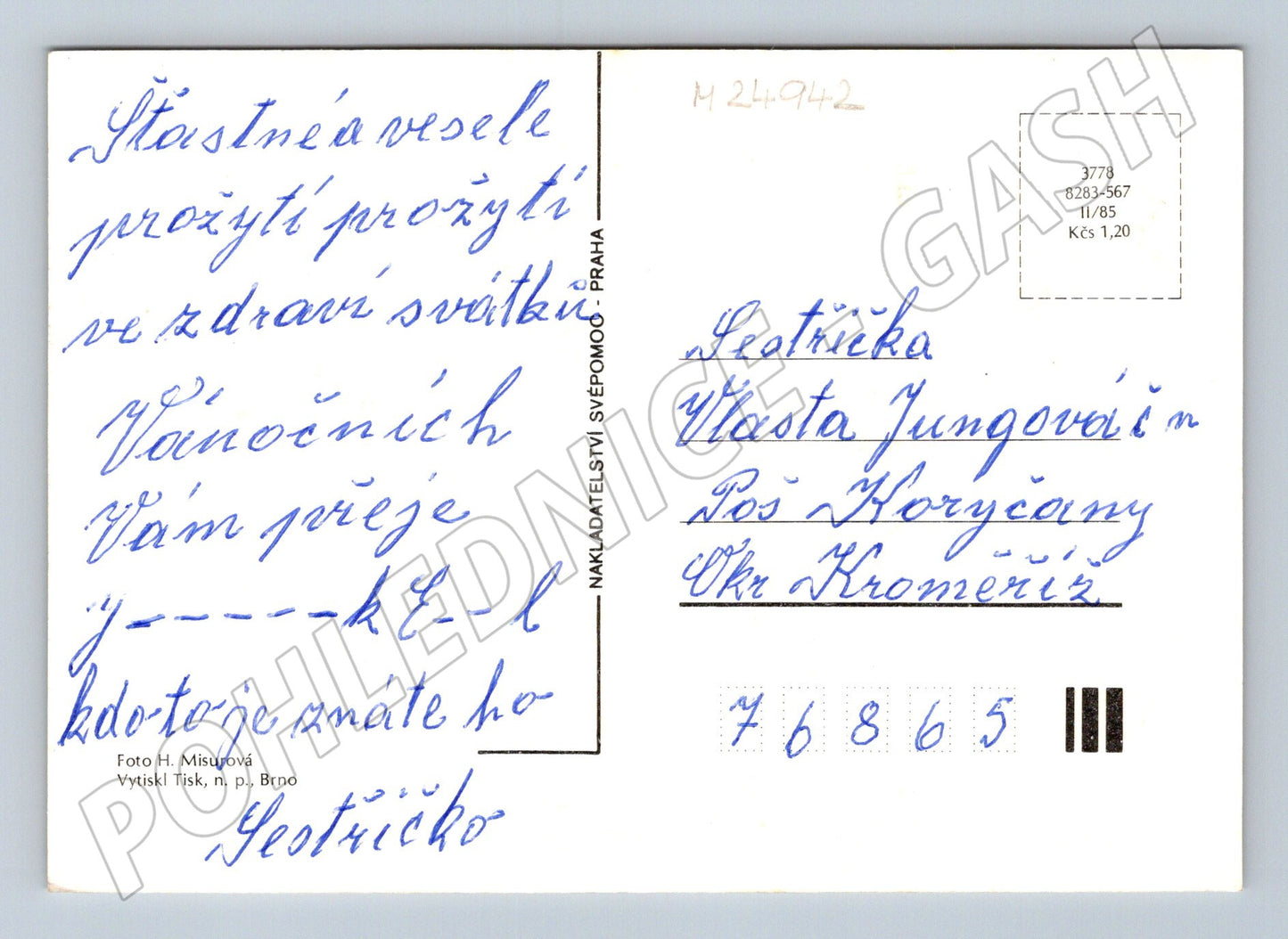 Pohlednice Vánoční zátiší 1985 (M24942)