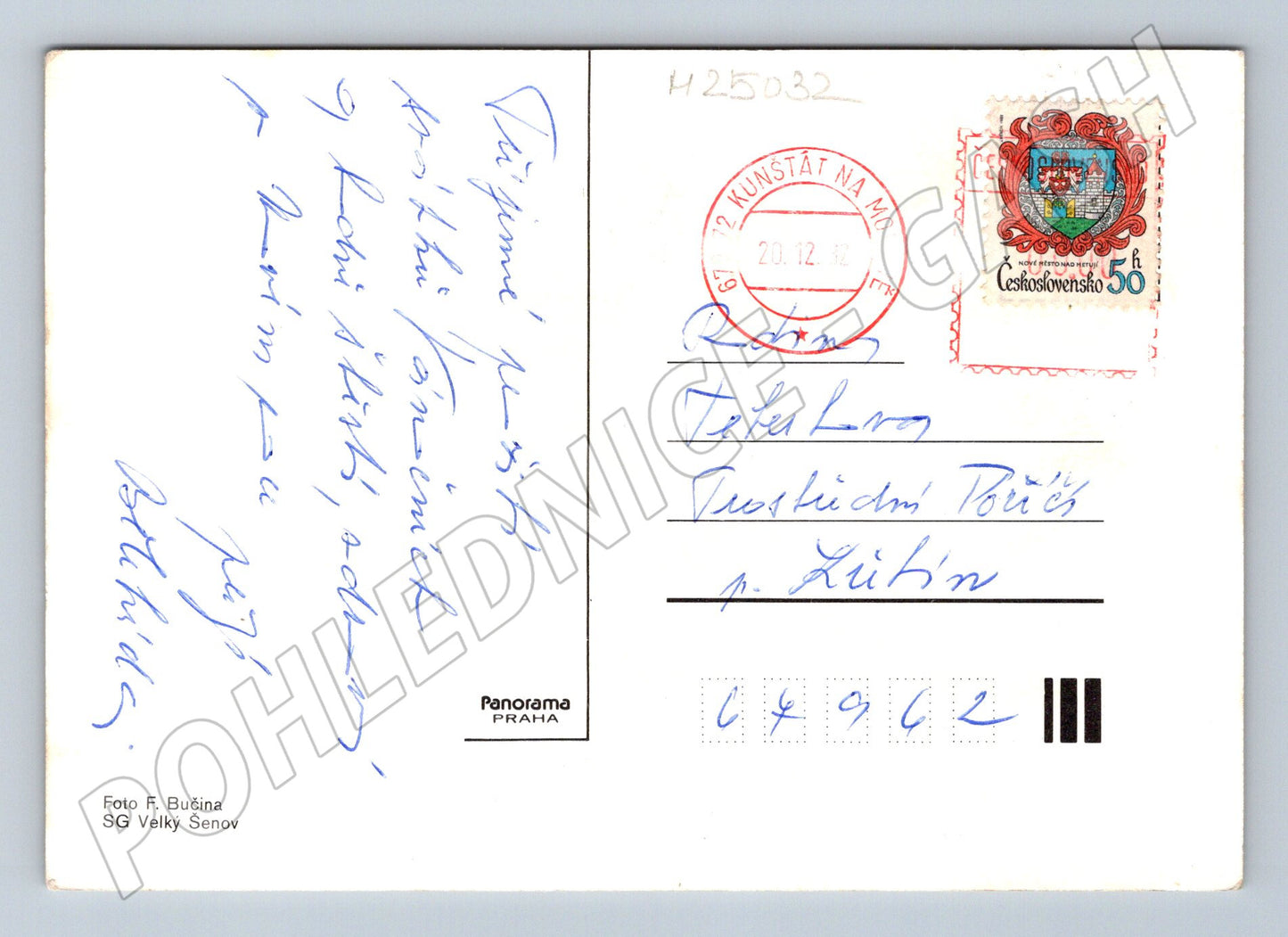 Pohlednice vánoční svíčka a ořechy 1972 (M25032)