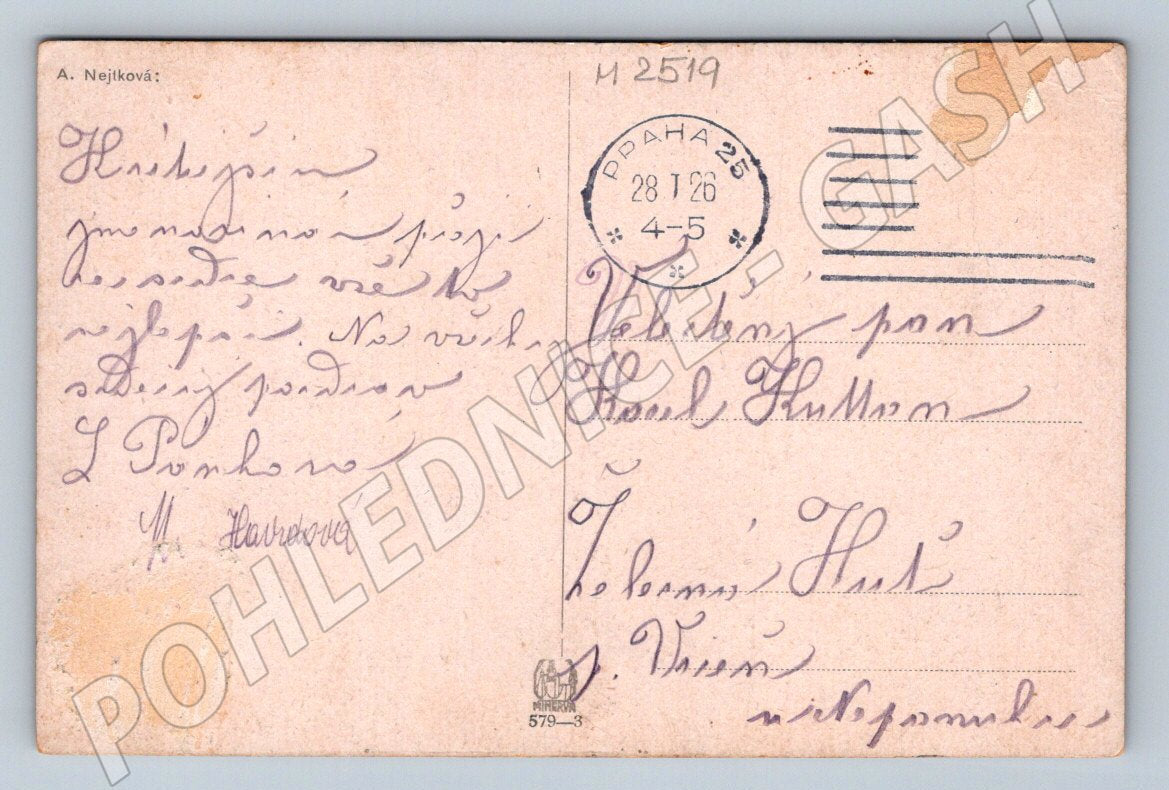 Postcard bouquet of roses A. Nejtková (M2519)