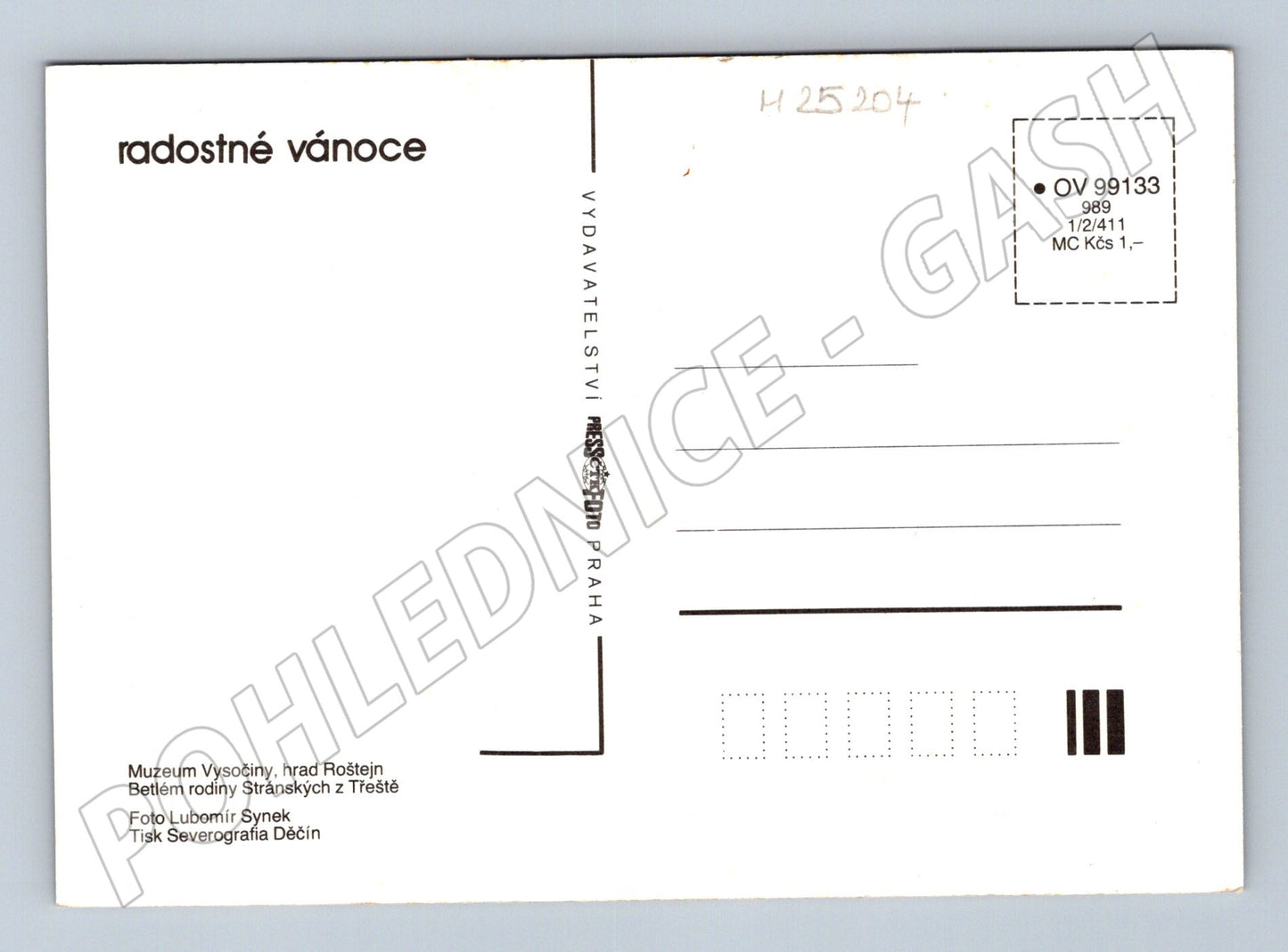 Pohlednice Vánoční betlém rodiny Stránských (M25204)