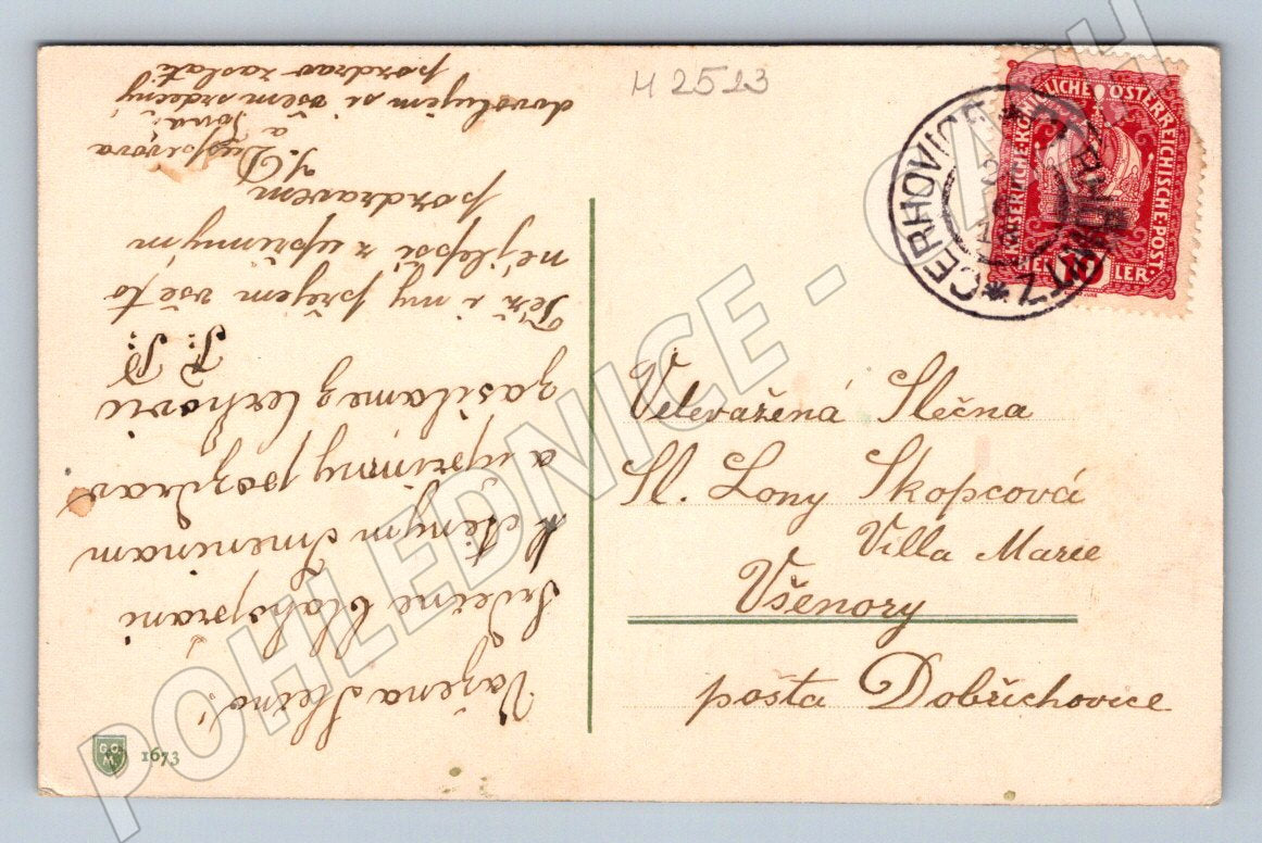 Postcard E. Klein floral motif (M2523)