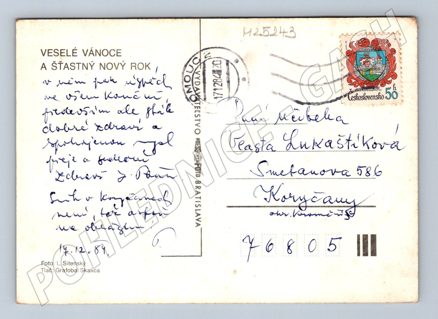 Pohlednice Československo zimní krajina 1984 (M25243)