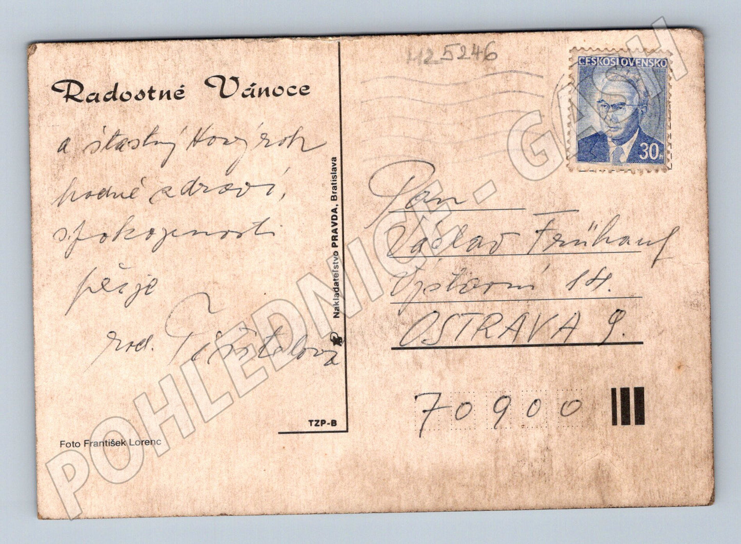 Pohlednice Vánoční krajina chalupa sníh (M25246)