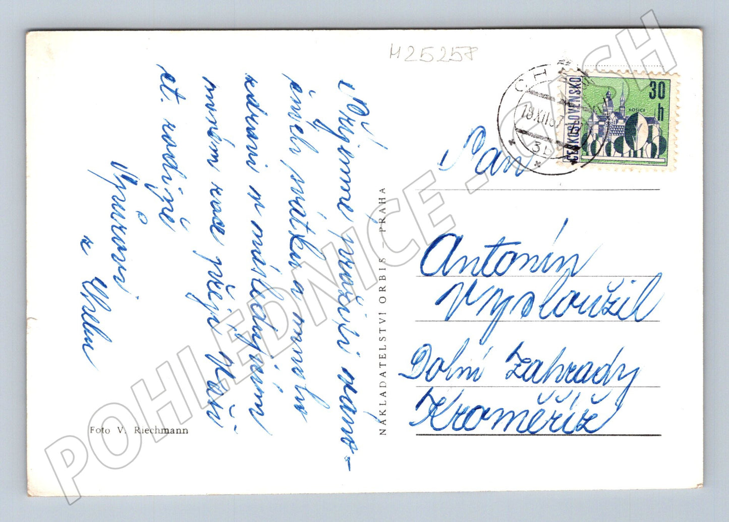 Pohlednice zimní chalupa Vánoce Nový Rok 1967 (M25258)