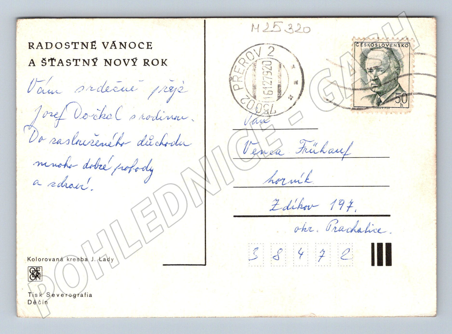 Pohlednice Zimní motiv Josef Lada 1948 (M25320)
