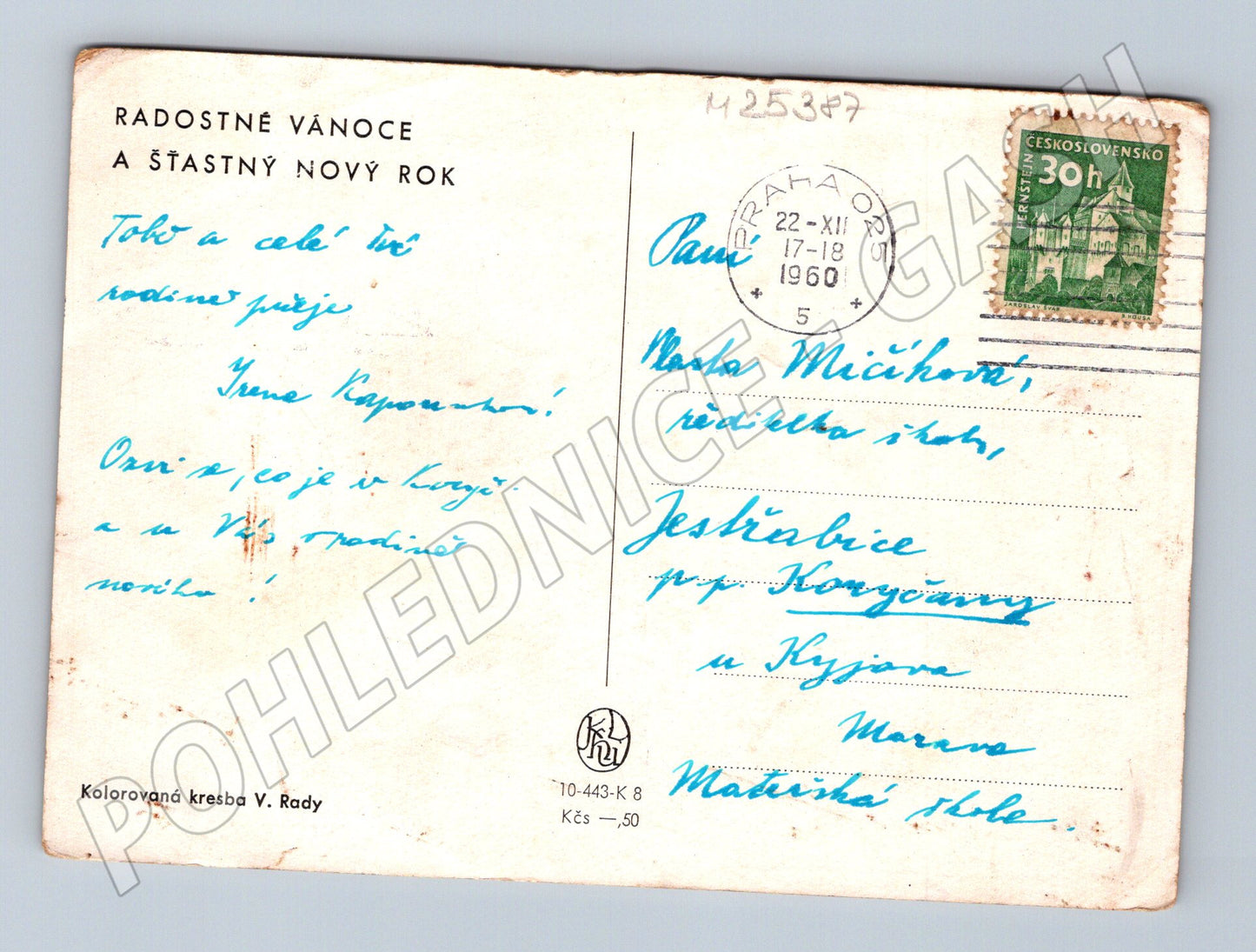 Pohlednice Tři králové zimní krajina 1960 (M25387)