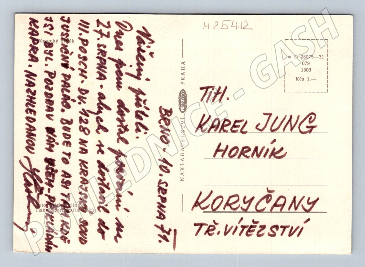 Pohlednice Německý ovčák 1977 (M25412)