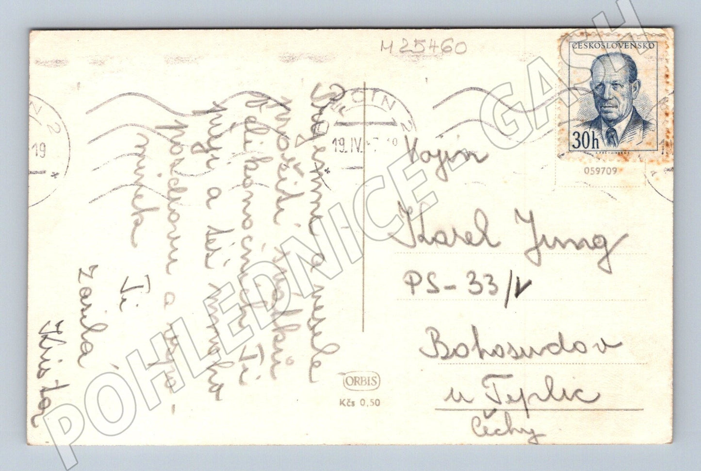 Pohlednice dvě ženy v kroji Velikonoce 1947 (M25460)