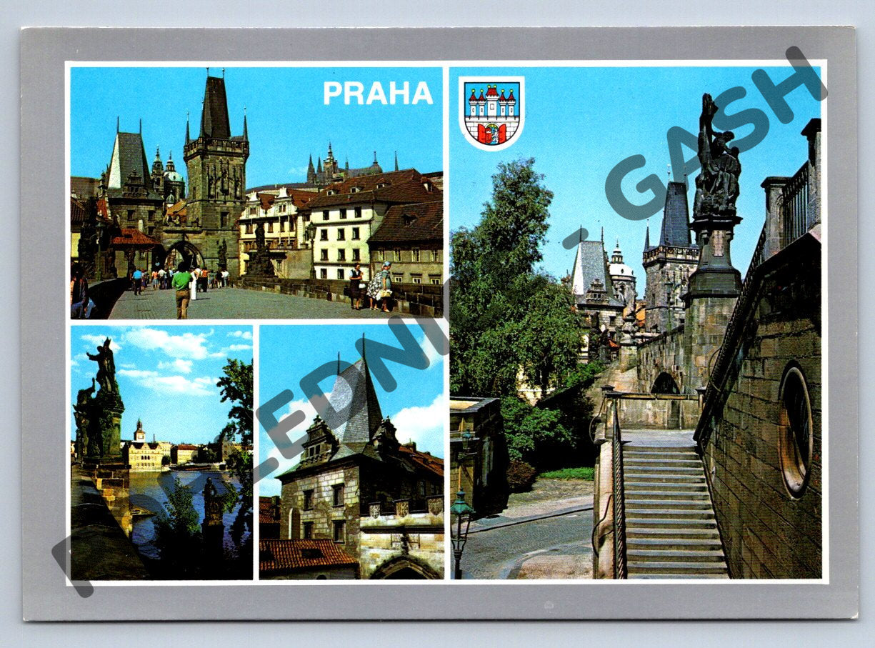 Pohlednice Praha – Karlův most a Malostranské mostecké věže (M255)
