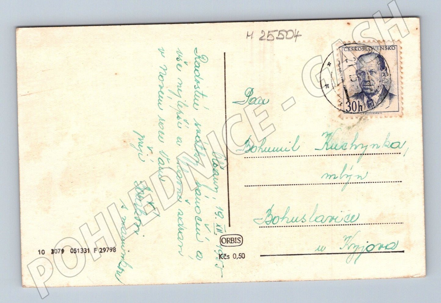 Pohlednice Zimní motiv lyžaři Vánoce 1945 (M25504)