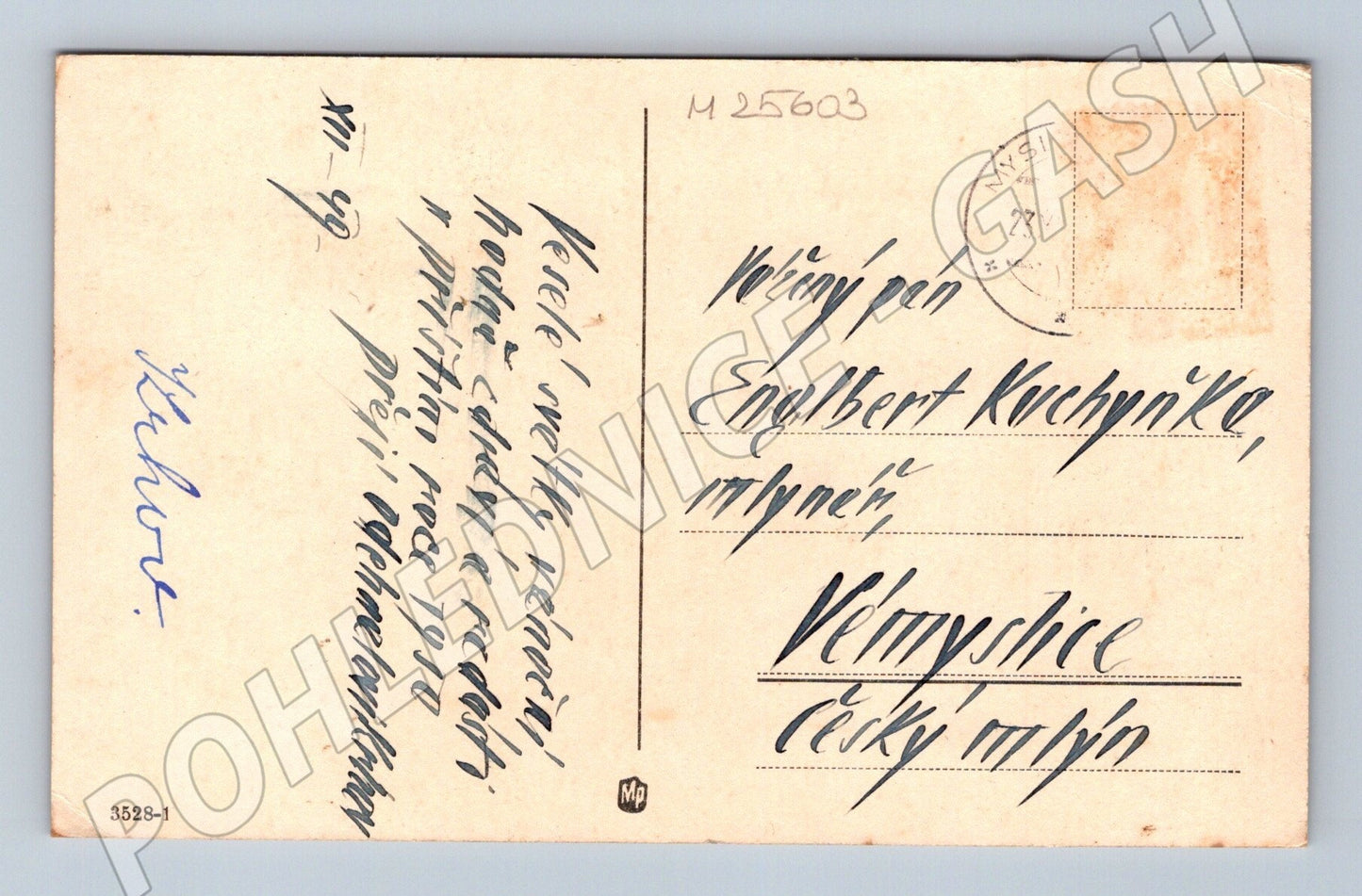 Pohlednice zasněžená krajina stromy 1910 (M25603)