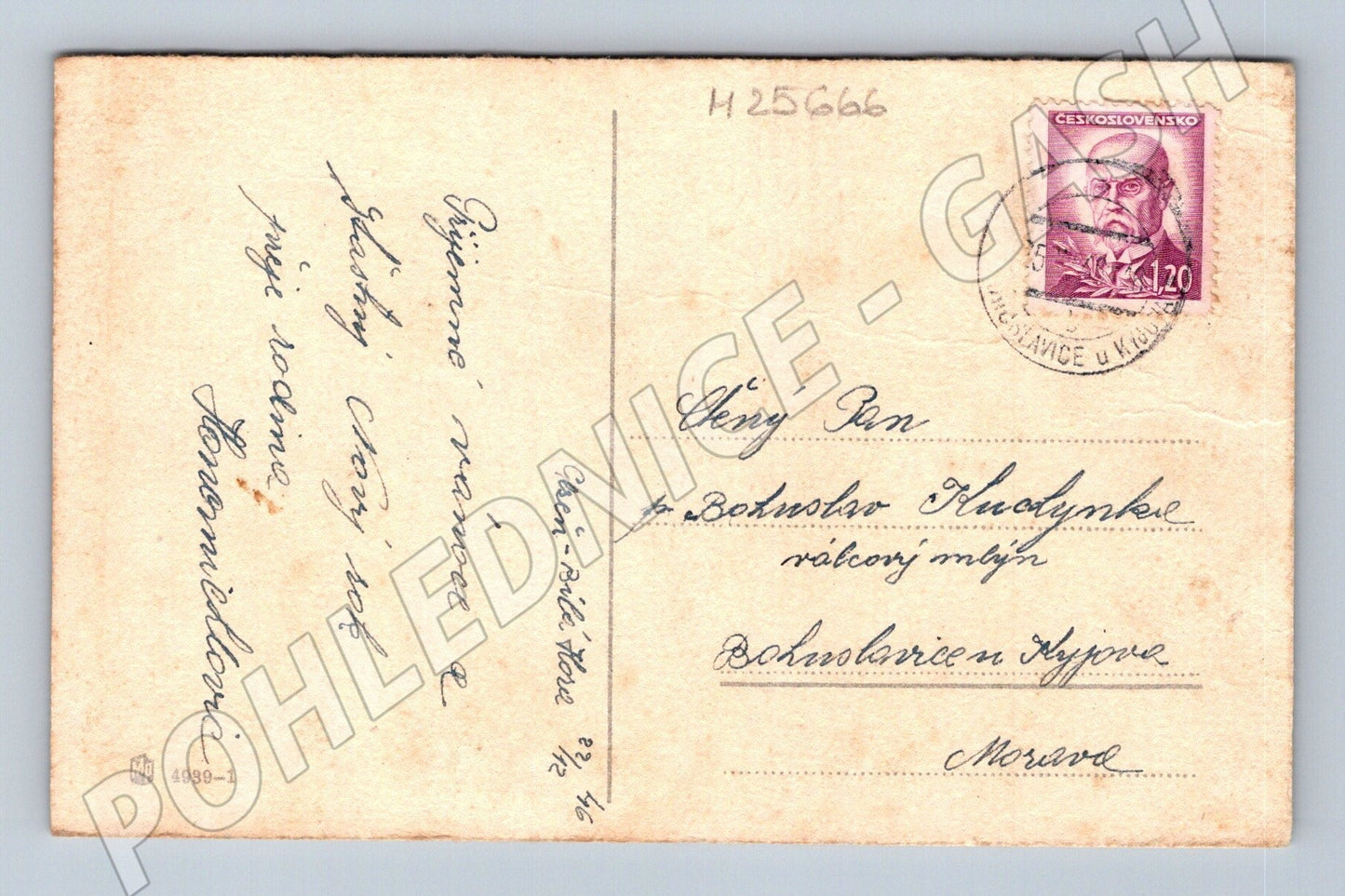 Pohlednice Novoroční zimní krajina 1946 (M25666)