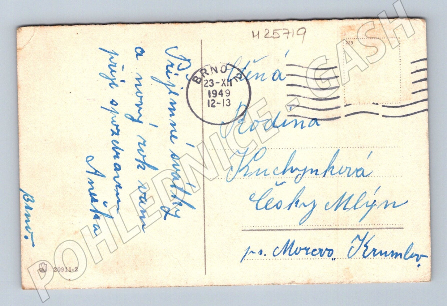 Pohlednice Betlém Vánoce 1949 (M25719)