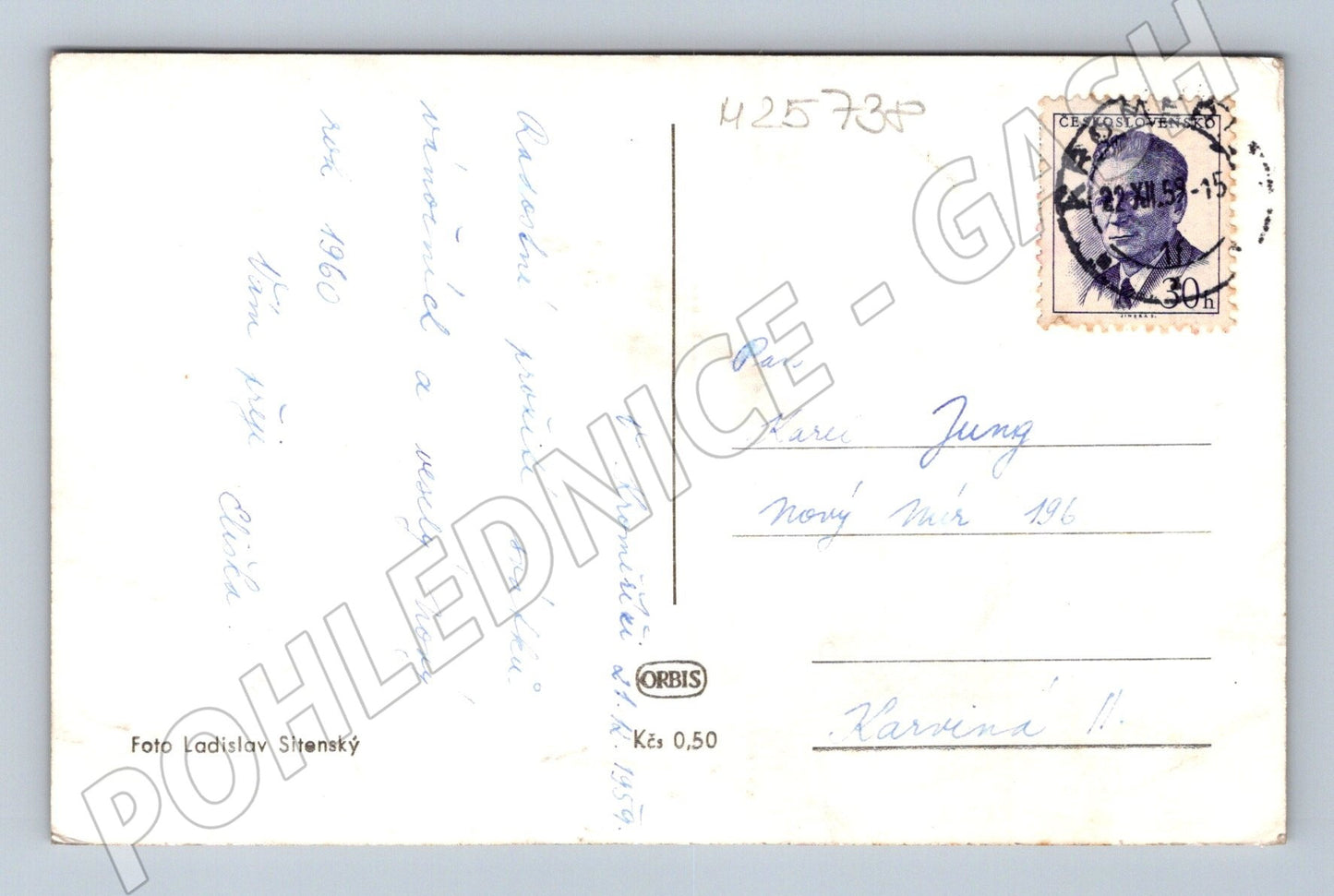 Pohlednice Československo Vánoce děti u stromečku 1960 (M25738)