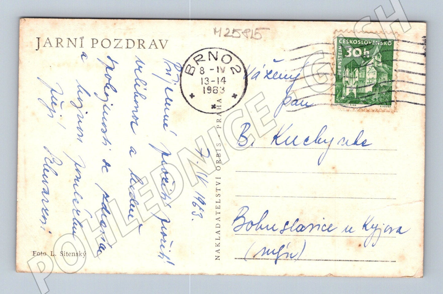 Pohlednice horská krajina s husami 1963 (M25815)
