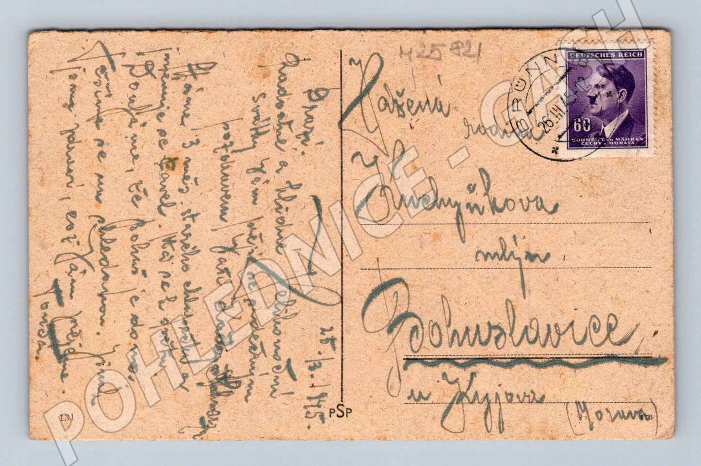 Pohlednice Německo dívka s květinami 1941 (M25821)