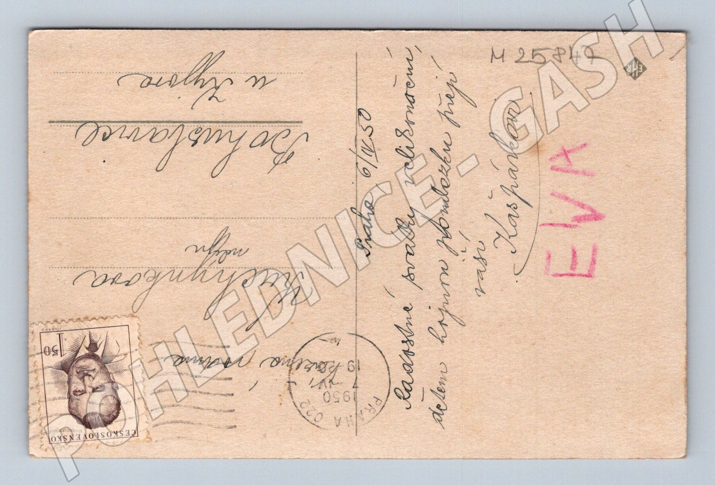 Pohlednice Veselé velikonoce květiny 1950 (M25847)