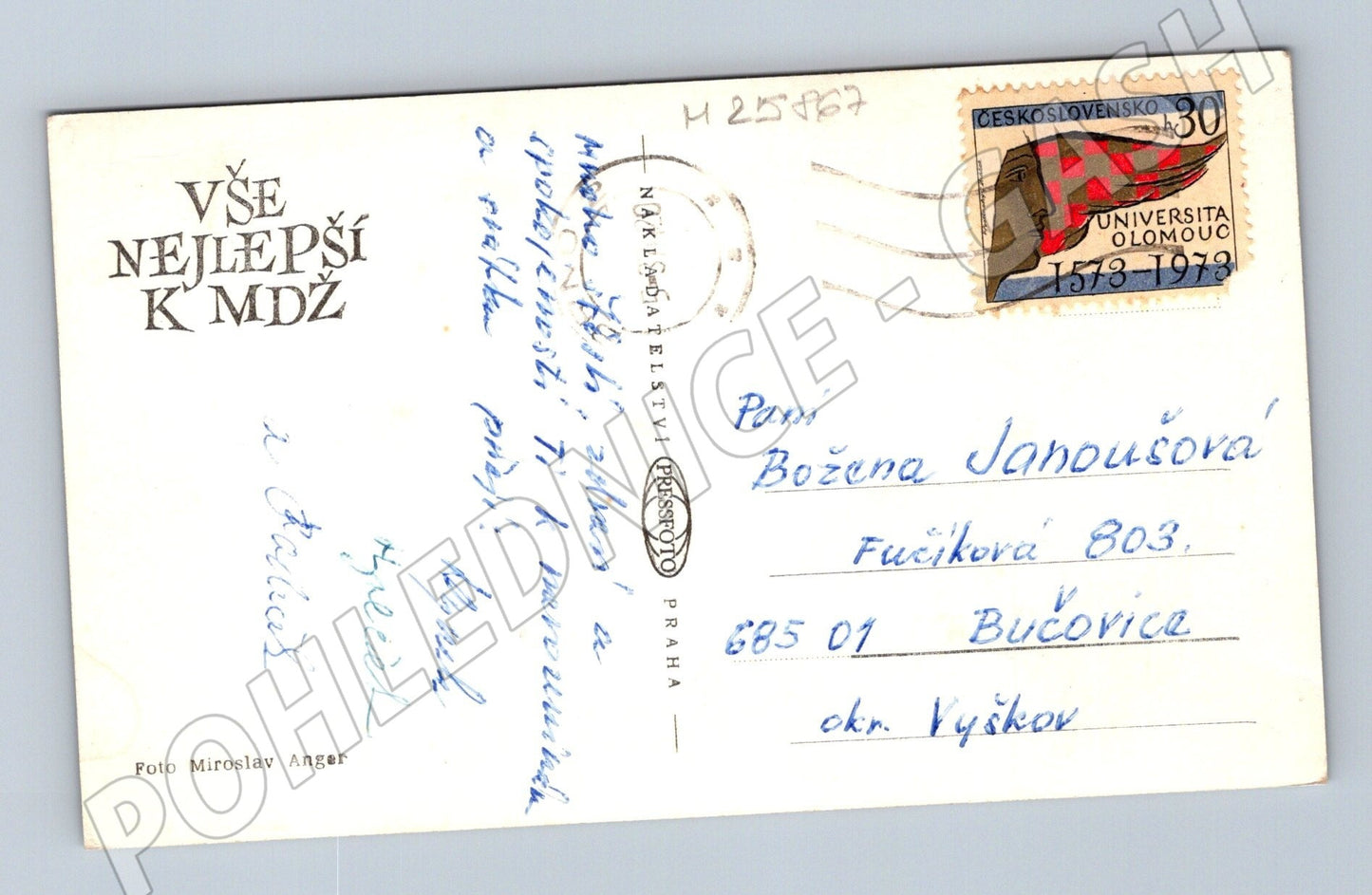 Pohlednice k MDŽ kytice květin 1973 (M25867)