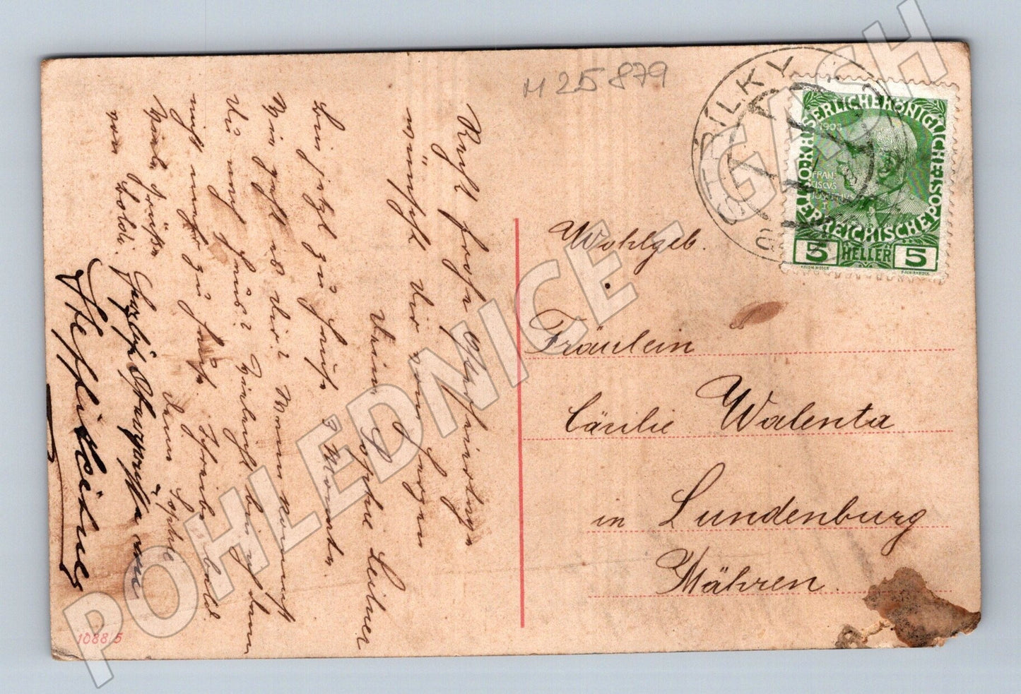 Pohlednice Rakousko vesnická krajina kostel 1908 (M25879)