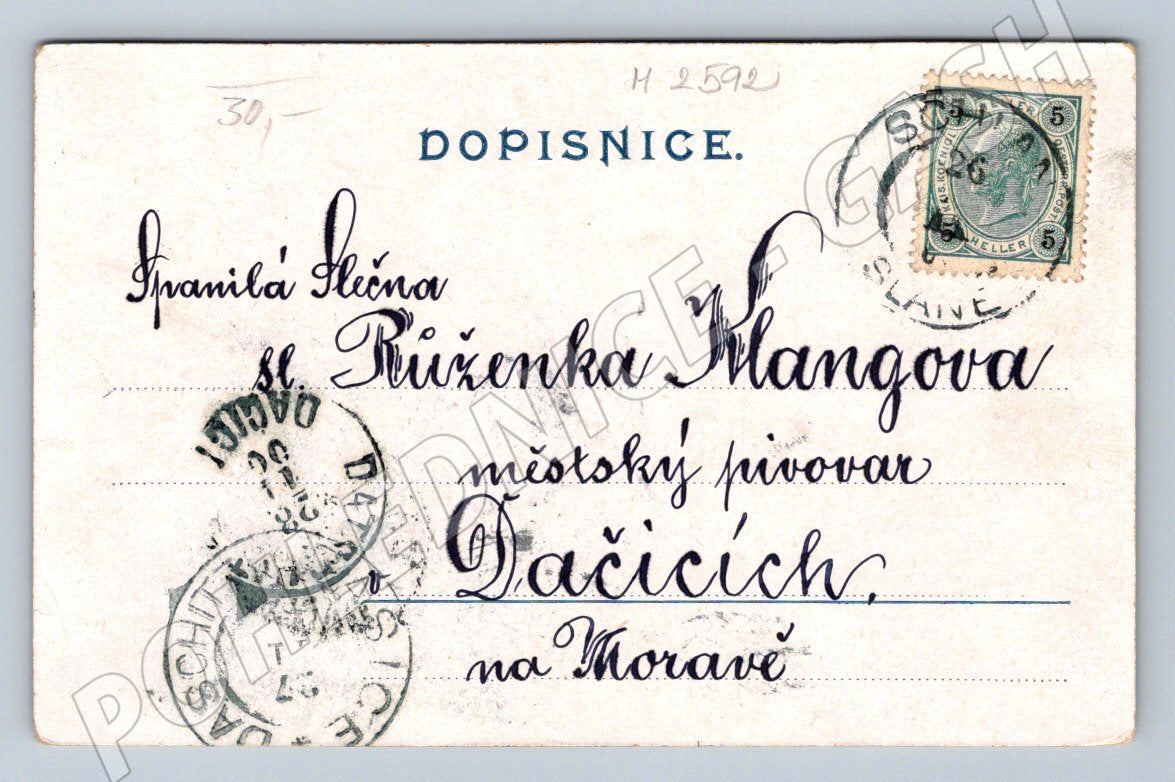 Postcard Dačice winter motif (M2592)