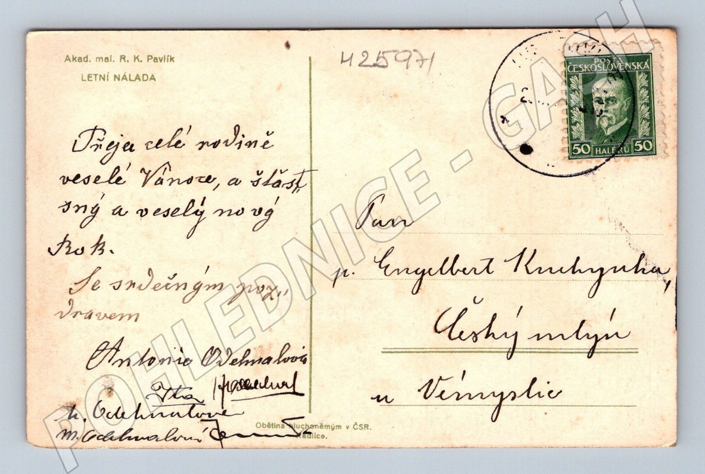 Pohlednice Letní nálada Vánoční přání (M25971)