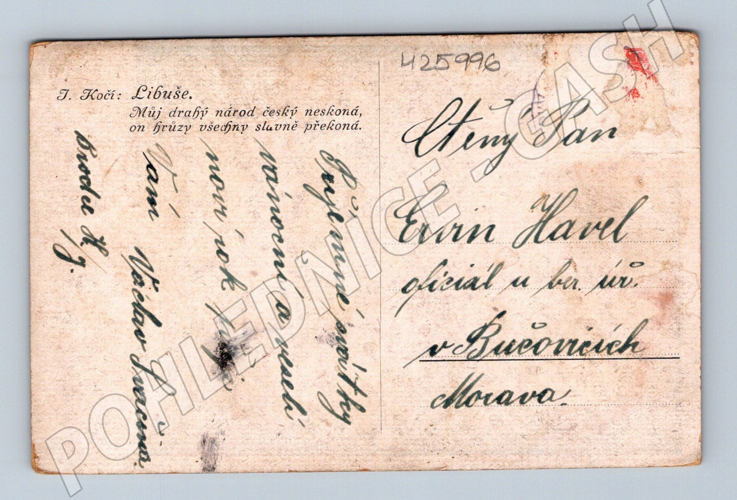 Pohlednice J. Kočí Libuše vlastenecký motiv (M25996)