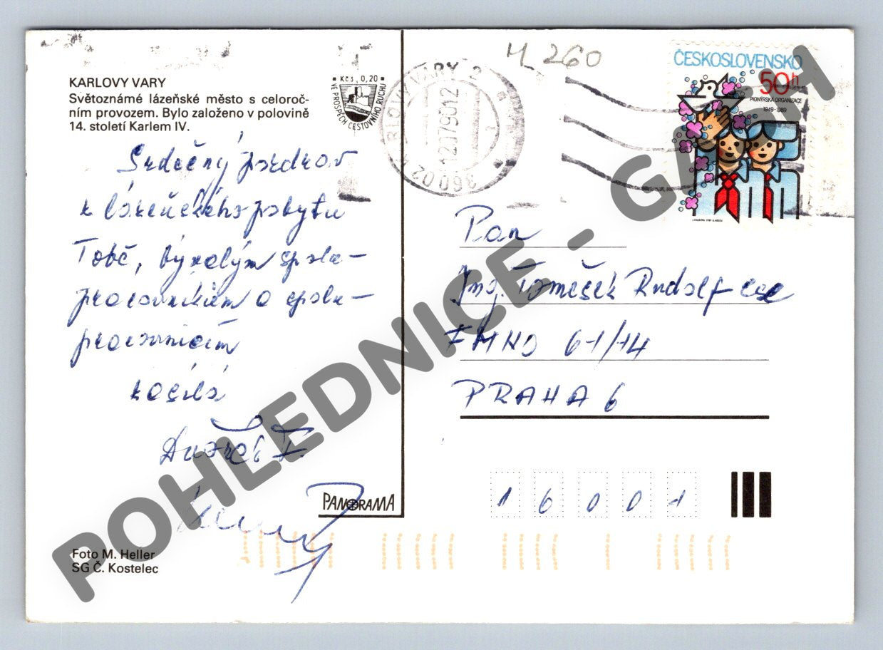 Pohlednice Karlovy Vary – historická pohlednice, více záběrů (M260)