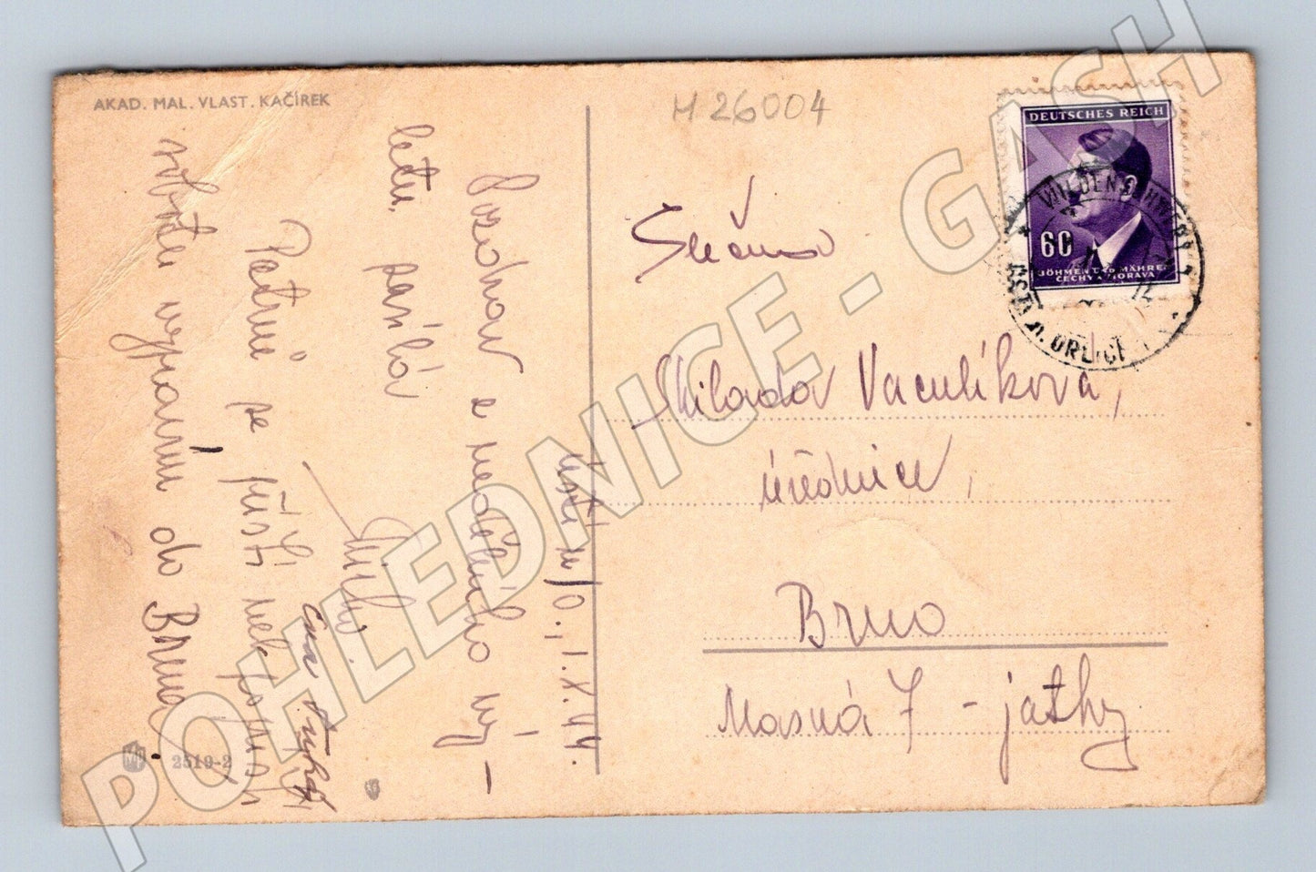 Pohlednice umělecká krajina V. Kačírek 1944 (M26004)