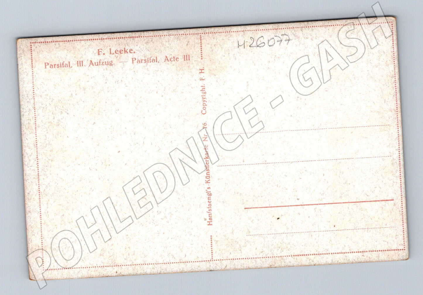 Pohlednice Parsifal F. Leeke akt III. (M26077)