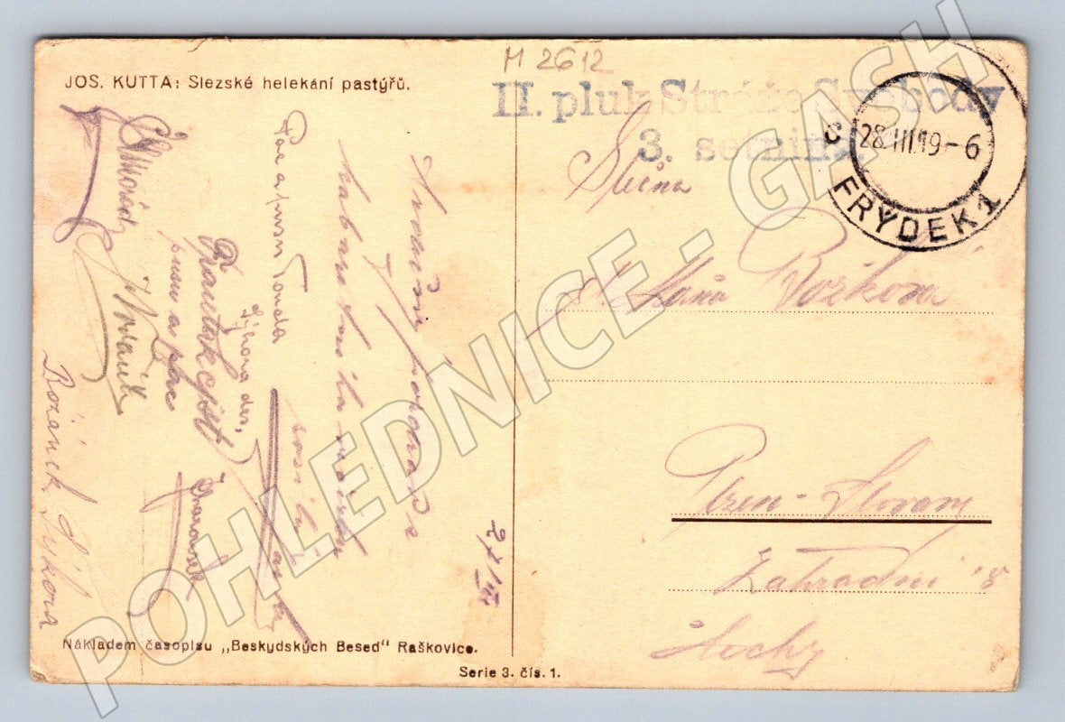 Postcard of shepherds' greetings 2nd Freedom Guard Regiment (M2612)