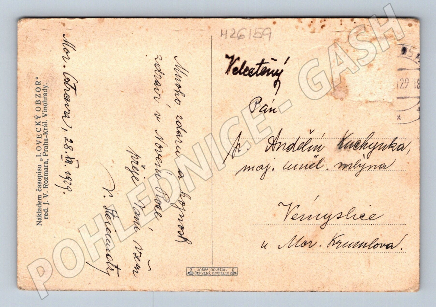 Pohlednice Tetřev hlušec hory Lovecký obzor (M26159)