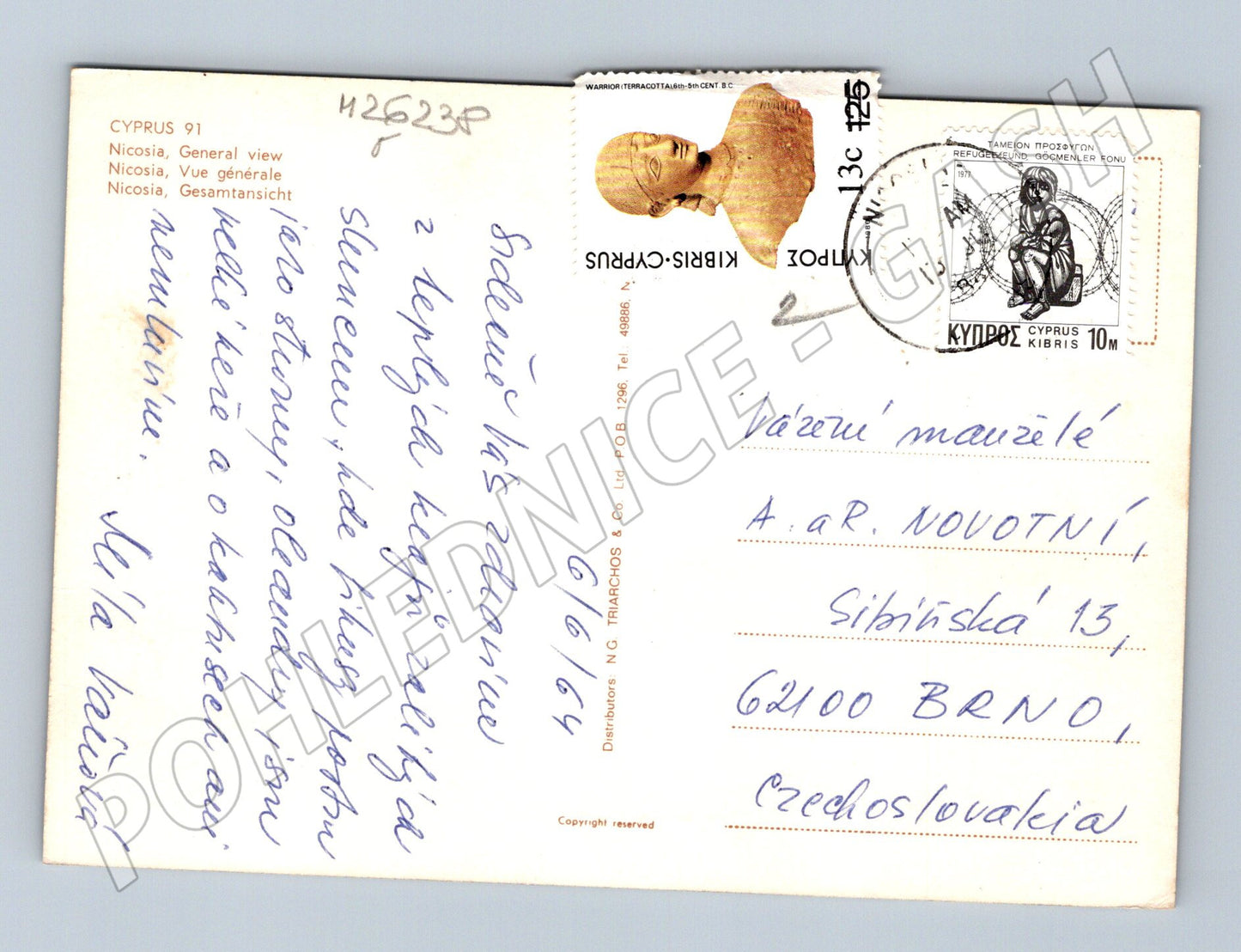 Pohlednice Kypr Nikósie celkový pohled 1964 (M26238)