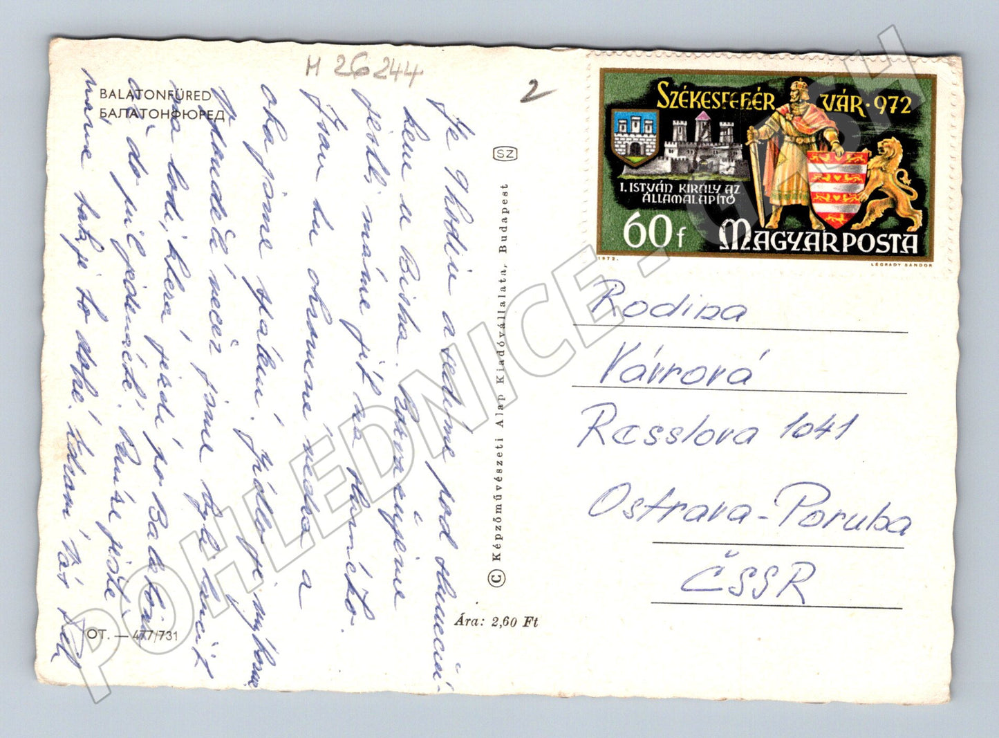 Pohlednice Maďarsko Balatonfüred mozaika 1972 (M26244)